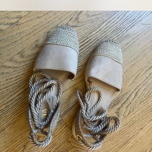 Zara Women's Beige Espadrille Sandals